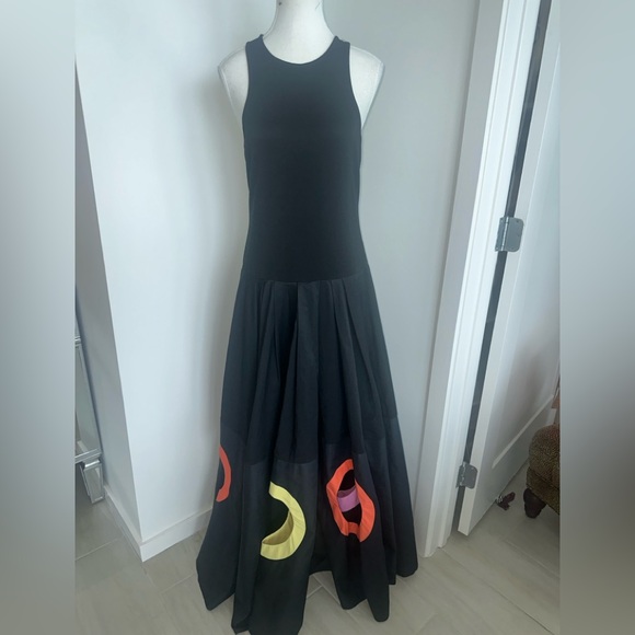 uoozel dress gown black and multi color size small - Picture 1 of 8